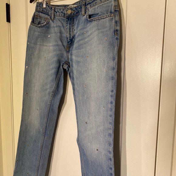 Zara Boyfriend Cut Jeans with rhinestone studs - Picture 6 of 11